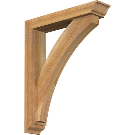 Ekena Millwork Thorton Traditional Rough Sawn Bracket w/ Offset Brace, Western Red Cedar, 4"W x 18"D x 22"H BKT0402X18X22THR01RWR